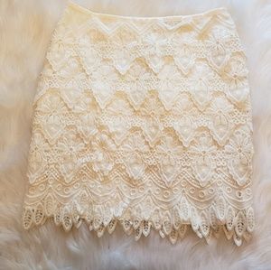 Bardot Junior Girls Sz 18 Off White Lace Skirt
